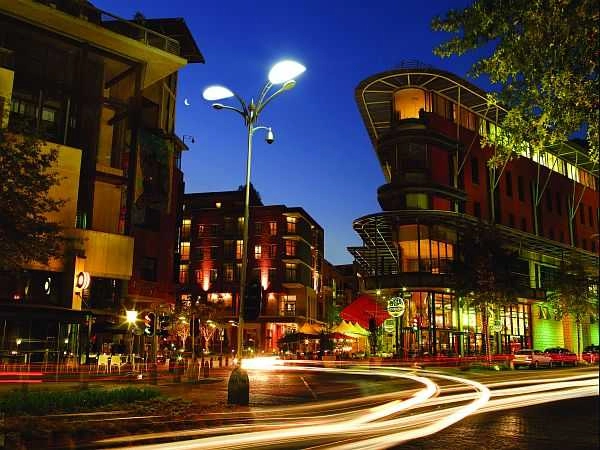 Melrose Arch at night - Johannesburg is an exciting city