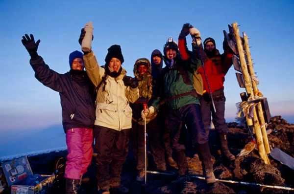 Elation at reaching top of Kilimanjaro