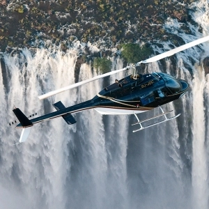 Helicopter Flips over Victoria Falls - Flight of the Angels