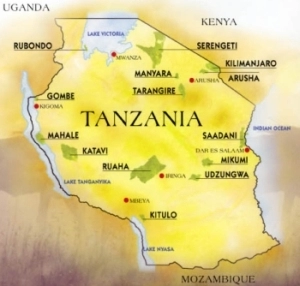 Map of Tanzania safari parks