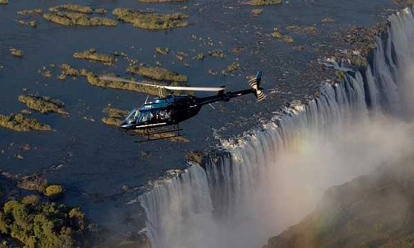 Helicopter over Victoria Falls