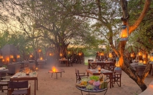 Grumeti Serengeti Tented Camp - dining in the boma