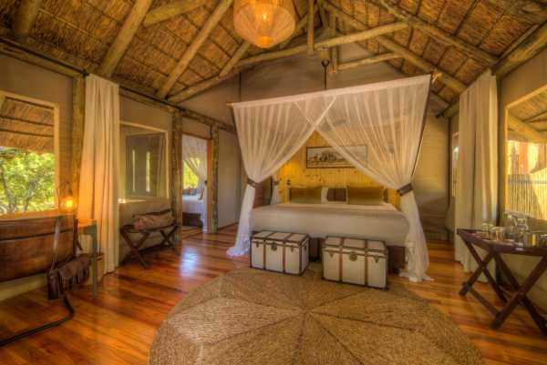 Dinaka accommodation in the Central Kalahari Game Reserve