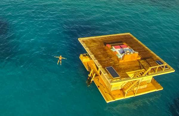 Manta Resort Underwater Room from above
