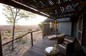 Ongava Lodge - chalet deck and view